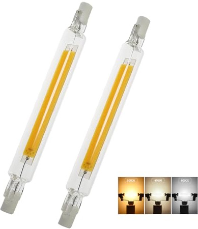 Aseoacc R7S LED 118mm 13W Dimmbar Naturweiß 4500K 1300 Lumens 100Watt Halogenstäbe Ersatz für Landschaft, Arbeit, Sicherheit, Bodenlampen, 2 Stück
