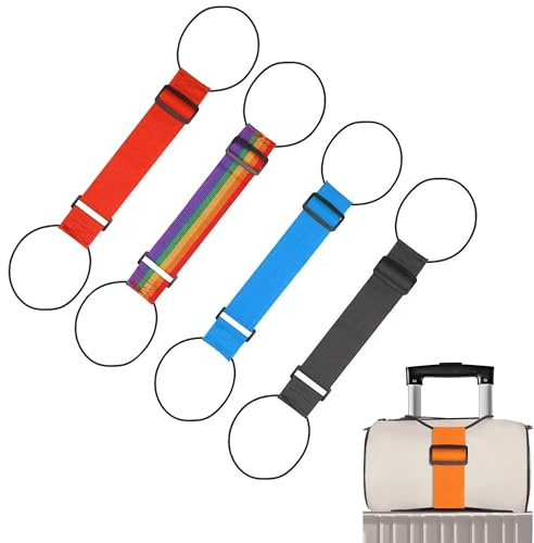 4PCS Luggage Straps for Suitcase, Adjustable Elastic Luggage Connector Straps, Multi-Functional Durable Travel Packing Straps for Securing Bags, Backpacks & Accessories