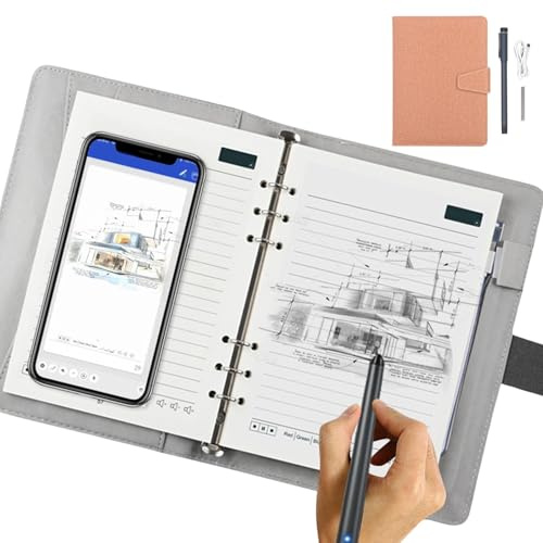 SENECESLI Smart Notebook with OCR, Reusable Digital Notebook and Pen, Bluetooth 5.0 Smartpen Writing Set, Real Time Sync to Phone, Convert Handwriting to Text (Brown)