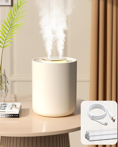 Humidificador de aire para dormitorio y bebé con luz nocturna, mini humidificador de 1500 ml para plantas, humidificadores de coche recargables de 1800 mAh con apagado automático de 9 horas, 3 modos