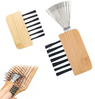 Luxorium 2 Pezzi Pulisci Spazzola Per Capelli In Bambù Strumento Pulizia Pettine Portatile Detergente Per Spazzole Capelli E Pettini Per Casa Viaggio E Parrucchieri