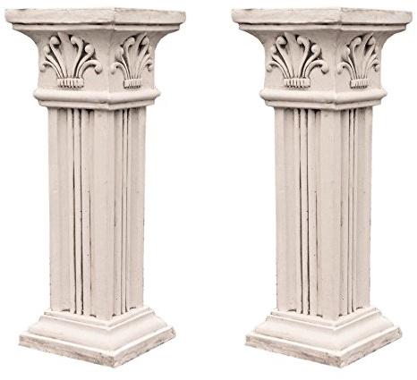 Antikes Wohndesign Spar-Set 2 x Steinsäule Sockelsäule Blumensäule Blumenständer Gartensäule Figurensockel 140KG Höhe: 82cm