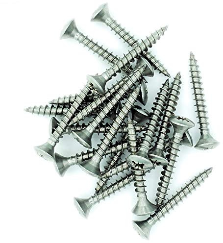 No.4 x 0.5 (3mm x 12mm) Pozi Raised Countersunk Chipboard Screw - Stainless Steel (A2) (Pack of 20)