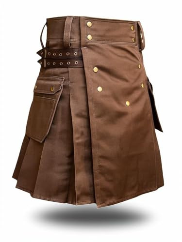 McWilliams Kilts för män, aktiv män deluxe svart sport verktyg kilt, skotsk män kostym, Brun, 48 SE