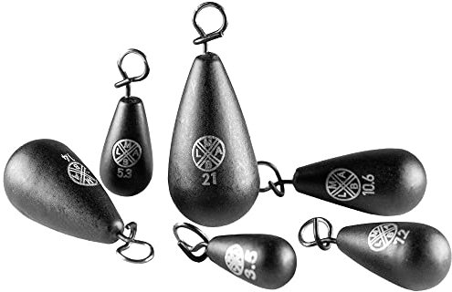 LMAB Tungsten Fastach Angel Gewicht bleifrei, für Shallow Rig & Jika Rig, zum Einhängen mit Clip, Weight Set, beschichtet, zum Barschangeln, Hechtangeln und Zanderangeln (3,5 g)