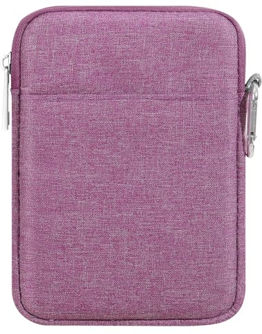 MoKo 6-7 Inch Kindle Sleeve Bag, Protective Nylon Cover Compatible with Kindle Paperwhite 2021, Fire 7 2022, All-New Kindle//Kids (11th Generation)/Colorsoft, Kobo E-Reader, Purple