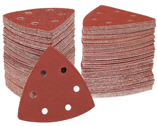 STEBRUAM Deltaschleifer Schleifpapier Dreieckschleifer,70 Stück Delta Schleifpapier Klett Schleifpapier 400 Körnungen für Schleifdreiecke 93x93x93mm