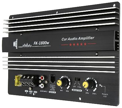 Amplificatore di potenza stereo da 12 V, 1800 W, amplificatore ad alte prestazioni, amplificatore di potenza migliorato in lega di alluminio per