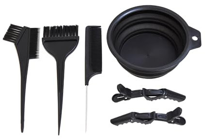 6 Pezzi Set di Colorazione Dei Capelli Strumento, pennello per tinta capelli, Ciotola per tinta capelli，Doppio Lato Pettine per tinta capelli，Pettine a Coda, 2 Coccodrillo fermagli per capelli