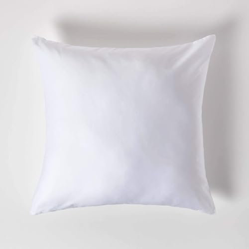 Homescapes 2er-Set Bio-Kissenbezug 80x80cm weiß aus 100% Bio-Baumwolle, Satin-Kissenhülle mit Reißverschluss