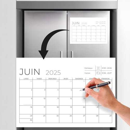 Finoly Calendrier Frigo Janvier 2026 Juin 2027 (18 Mois) | Calendrier Magnetique Frigo 2026 A4 | calendrier frigo 2026 Forte Adhérence Idéal famille et Bureau (Minimaliste)