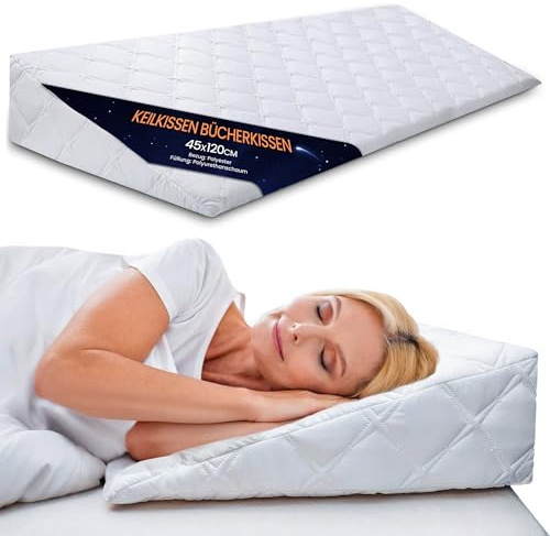 Totsy Baby Cuscino Antireflusso Adulti & a Cuneo per Letto 45x100 cm - da Lettura Triangolare Schienale Letto – Cuscino Reflusso Rialzo per Leggere a Letto Fodera Lavabile Oeko-Tex