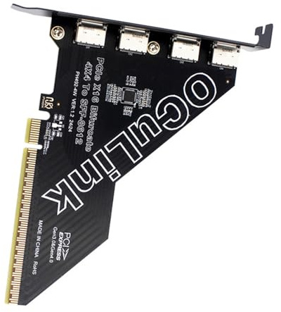 Adattatore NFHK PCI-Express 4.0 PCIE 16x staccabile per quattro Oculink SFF-8612 SFF-8611 Adattatore VROC Raid0 esterno per U.2 SSD eGPU Dock per scheda grafica esterna