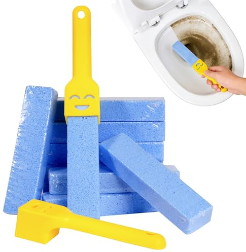 10 PcsPumice Stone for Toilet Pumice Cleaning Stones Sticks, Toilet Pumice Stone for Cleaning with 2 Handles, forToilet Cleaner Limescale Remover Kitchen Bath Scrubber, or Feet Hands Care
