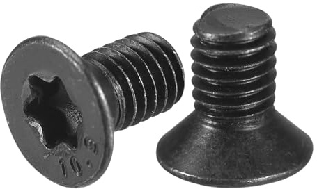 sourcing map Tornillos de cabeza Torx plana M5-0,8 x 8 mm, 80 piezas de acero al carbono de grado 10,9 avellanado Torx antirrobo, acabado de óxido negro, rosca completa