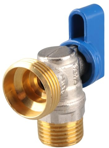 KIMISS Válvula de Cierre de ángulo de Latón G1/2 DN15 Macho X Rosca Macho G3/4 DN20 - Válvula de Cierre de Agua de un Cuarto de Vuelta para Necesidades de Plomería