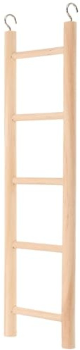 Tofficu Scala per Uccelli in Legno Naturale 24X7 CM, Giocattolo a Scala per Pappagalli e Parrocchetti, Supporto per Arrampicata e Stimolazione, Adatto per Gabbie di Piccoli e Medi Uccelli