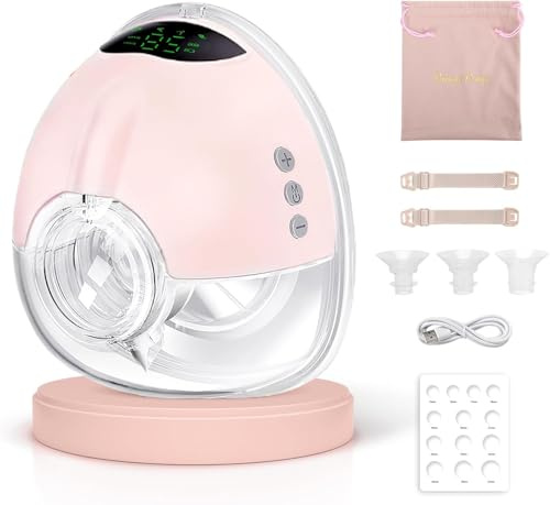 Lulia Sacaleches Electricos Manos Libres LU05, Extractor de Leche Materna 4 Modos y 9 Niveles, 350mmHg Fuerte Potencia de Succión, Sin BPA & Sin Dolor, con 17/19/21/24 mm Flange Cómoda (1 PCS)