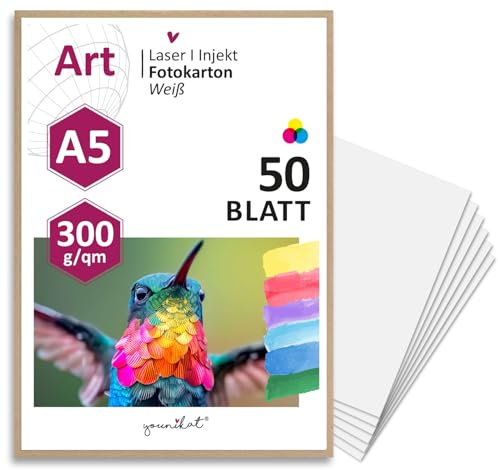 50er Set blanko Bastelkarton DIN A5 - DIY I Zum Selbstgestalten Basteln Malen Beschreiben I Scrapbook-ing, XL Postkarte, Einladungskarte falten I dv367