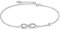 AOBOCO Infinity Fußkettchen Sterling Silber 925 Damen Verstellbare Unendlichkeit Fusskettchen mit Kristallen 27 cm (Weiß)