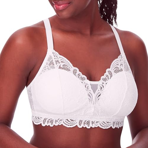 Bali Women's One Smooth U Ultra Lite Spacer Wireless Bra DF3440, White, 34D