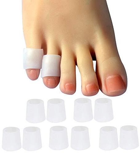 Hoogoo 10 Pack Pinky Toe Sleeves Protectors, Toe Covers, Protect Small Toes from Rubbing(White