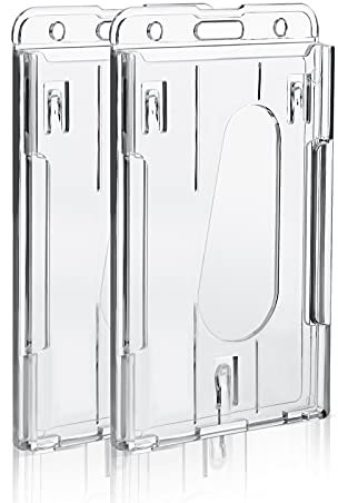 Molain Ausweishalter, 2 Stück transparente Ausweishalter aus Hartplastik, Kreditkartenhalter, mit Daumenschlitz (Basic)