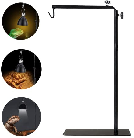 BETAZOOER Reptile Lamp Stand Adjustable 15-31 Inch Floor Light Holder Lamp Hanging Bracket Metal Support for Reptile Glass Terrarium Heating Light