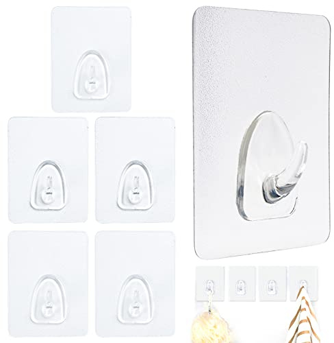 Rairsky Magische Haken QVC, 6 Stück Magische Haken Original, Wasserdicht Wunderhaken für Küchen und Badezimmern, Max 10KG (6×8CM)