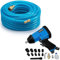 MONZANA® Druckluftschlauch 20m PVC Schnellkupplung 15 bar 1/4' Anschluss inkl. Schlagschrauber Set 17tlg 340 Nm Aufsätze