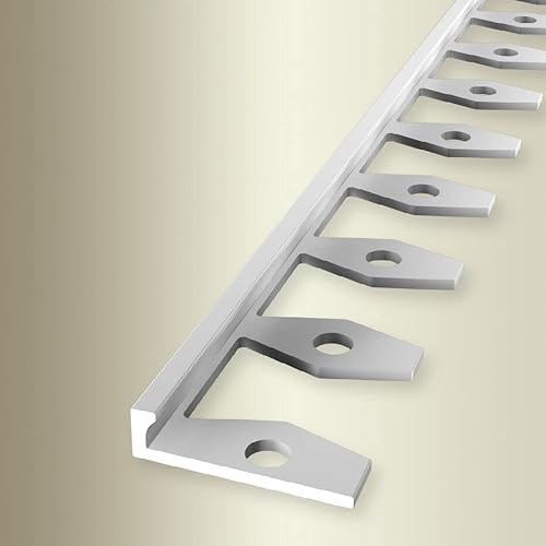 PROVISTON Profilo di finitura, larghezza: 21 mm, altezza: 3 mm, lunghezza: 2500 mm, alluminio naturale, profilo pieghevole, aperto