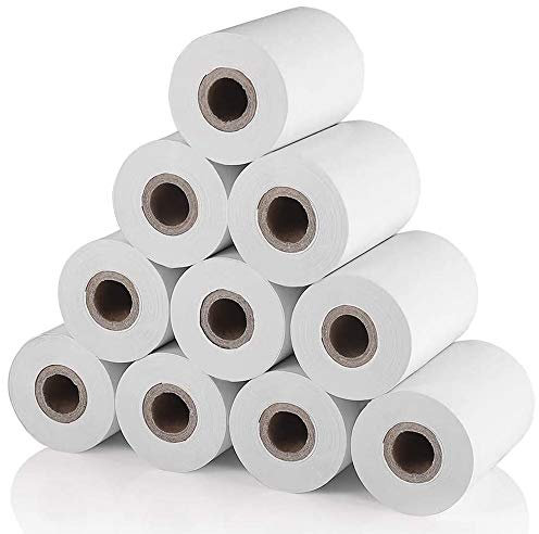 Wlauqueta 10 stycken termopapper, för 58 mm 30 mm mini termoskrivare registrering kassa kvitto pappersrulle