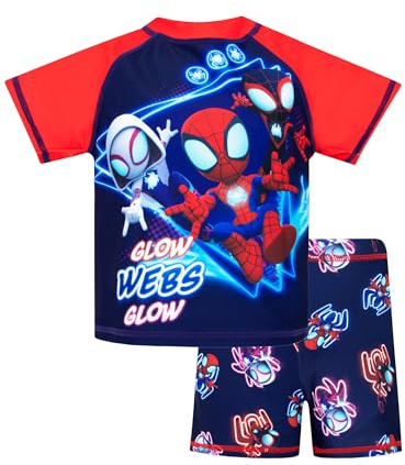 Marvel Boys Spiderman Swimming Costume | Spidey and His Amazing Friends Two Piece Boys Swimsuit | Blue | 2-3 Years