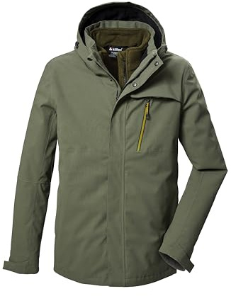 killtec Uomo Giacca funzionale impermeabile 3 in 1 con cappuccio e giacca in pile con zip. KOW 6 MN JCKT, oliv, XXL, 41849-000