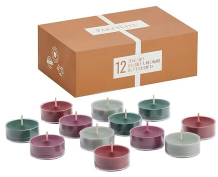 PartyLite Set of 12 Tea Lights Sampler Candles, Aromatherapy Festive Folklore Scented Candles Gift Set, Up to 4 to 6 Hours Burn Time