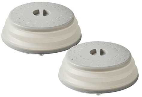 Microwave Splatter Cover High Temperature Resistant Food Heating Oil Guard Collapsible Kitchen Storage Fresh-keeping Lid, Dishwasher without Bisphenol A Safe 10.5 inches (White)