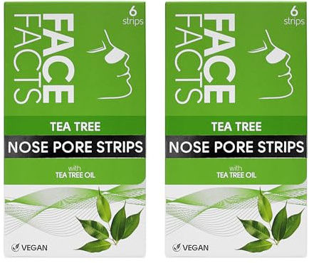 12x Face Facts Tea Tree Nose Pore Strips | Draws out impurities & oils | Helping eliminate blackheads – Bundled by Smart Cutie