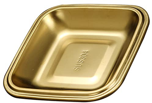 KICHOUSE Plato Cuadrado De Acero Inoxidable Plato Cuadrado Para Aperitivos y Postres Bandeja Para Barbacoa Comida