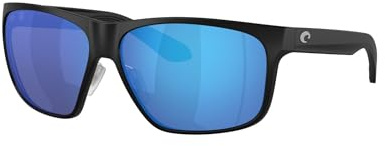 Costa Del Mar Gafas de sol polarizadas para hombre, para pesca, navegación y playa, protección UV, talla 60-580 g, Espejo negro/azul, 580 g, 60 cm