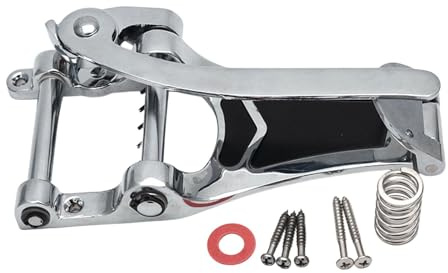 Luwecf Vibrato pour Guitare Système Tremolo Chevalet Électrique Accessoire Miniature Fabriqué en Alliage de Zinc Fonction Réglable Convient aux Guitaristes, Argent