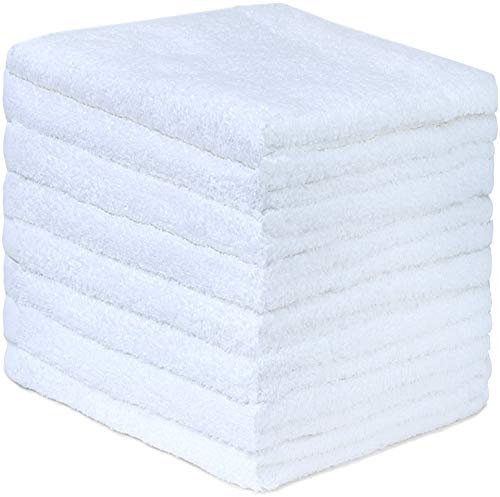 GREEN MARK Textilien 8er Pack Frottier Handtücher mit Aufhänger 50x100cm Handtuch 100% Baumwolle Farbe: Weiß