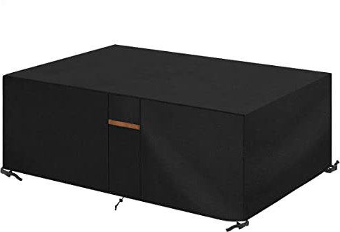 SanGlory Abdeckung für Gartenmöbel, Abdeckhaube Möbelsets mit Zugkordel Wasserdichtes 600D Oxford-Gewebe Gartenmöbel Schutzhülle, Gartenmöbel Abdeckplane Rechteckig (170x94x71cm)