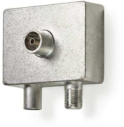 TronicXL Breitband Multimedia-Aufsteckadapter IEC Coax Verteiler für Kabelmodem und TV Kabel Kabelfernsehen Splitter Internet Data/Fernsehen I 2-Fach Koax Aufsteck Adapter