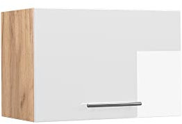 Vicco Hängeschrank Fame-Line, Weiß Hochglanz/Goldkraft Eiche, 60 cm Flach
