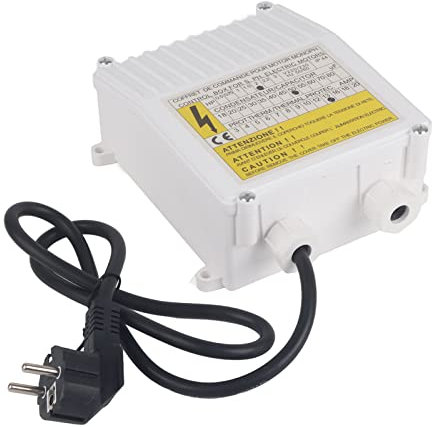 Steuerkasten für Haushaltspumpe, Steuerkasten für Tauchsaugpumpe, Tiefbrunnenpumpe, Eingebauter Wärmeschutzschalter (1500W EU-Stecker 220 V)