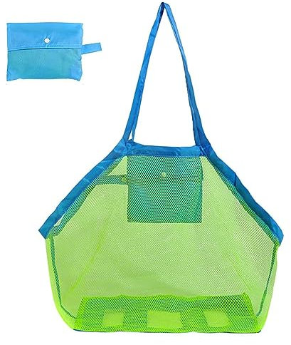 Strandspielzeug Tasche Groß, Netztasche Sandspielzeug, Strandtasche Netztasche, FüR Kinder AufräUmsack Spielsack Badetasche Beachbag Faltbar FüR Familie Urlaub Strand Picknick