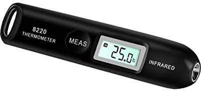 Berührungsloser Temperaturstift, Mini-Digital-Infrarot-Thermometer, Taschen-Temperaturstift, Celsius-Fahrenheit-Auswahl (black)