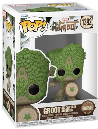 Funko Pop! Marvel: Wag - Captain America - We Are Groot - Vinyl-Sammelfigur - Geschenkidee - Offizielle Handelswaren - Spielzeug Für Kinder und Erwachsene - TV Fans - Modellfigur Für Sammler