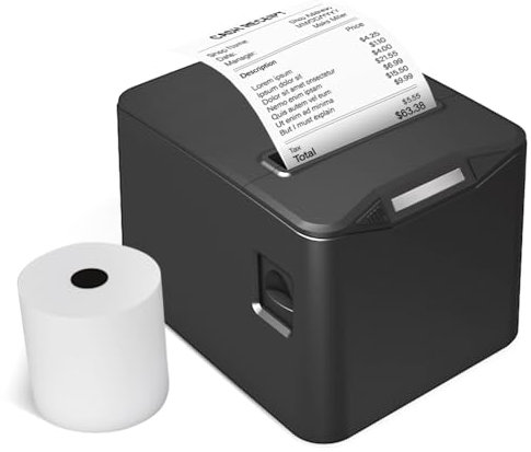 Sunydog Thermodrucker für Quittungen, 80 mm, direkter Thermodruck, Desktop-Verbindung USB+LAN, hohe Geschwindigkeit mit automatischem Papierschneider, großer Papierkorb, 220 mm/s, Unterstützung ESC