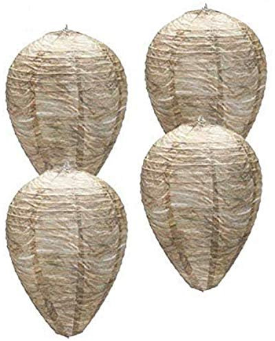 Peowuieu Lot de 4 nids à guêpes - Bloque les guêpes tombées - Blocage en papier - Piège sûr - Environnement efficace - Nid de guêpes en papier amical pour le jardin
